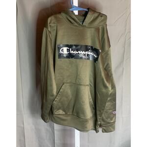 Champion Boys size 14/16 Olive Green Camo Long Sleeve Sweatshirt Hoodie